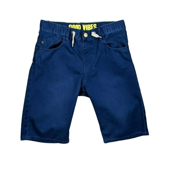 H&M Shorts  Boys Size 12-13 yrs  Good Vibes Drawstring Bermuda Chino  Blue - Picture 1 of 4